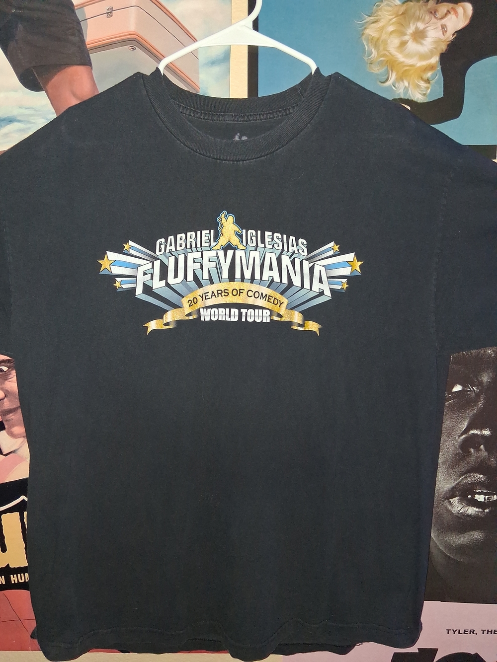 Fluffymania Black Graphic Tour Tee by Gabriel Iglesias